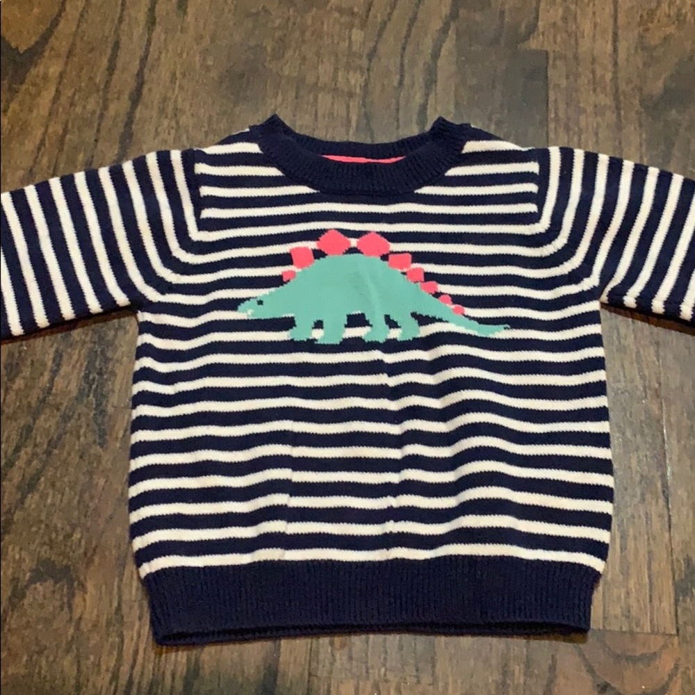 Navy blue stripped Dino sweater size 6mo